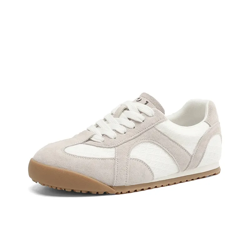JOSINY Spring Lightweight Versatile Fashion Sports Flat Shoes Vintage White Sneakers Casual Shoes Women's Ecru-0