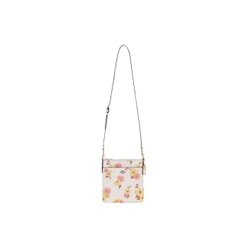 COACH Kitt Pebbled Leather Envelope Bag, Shoulder Bag, Crossbody Bag Trumpets Women's White