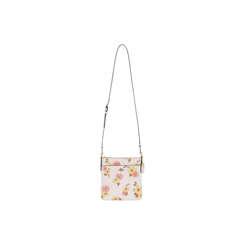 COACH Kitt Pebbled Leather Envelope Bag, Shoulder Bag, Crossbody Bag Trumpets Women's White-0