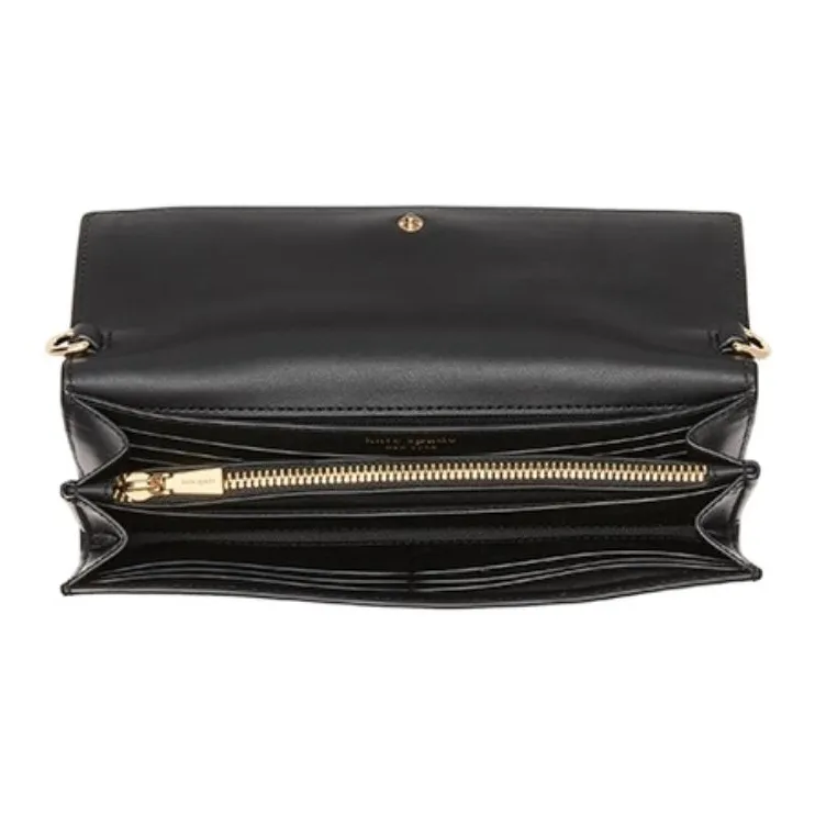 Kate Spade Cow Leather Crossbody Bag, Shoulder Bag Mini Women's Black-3