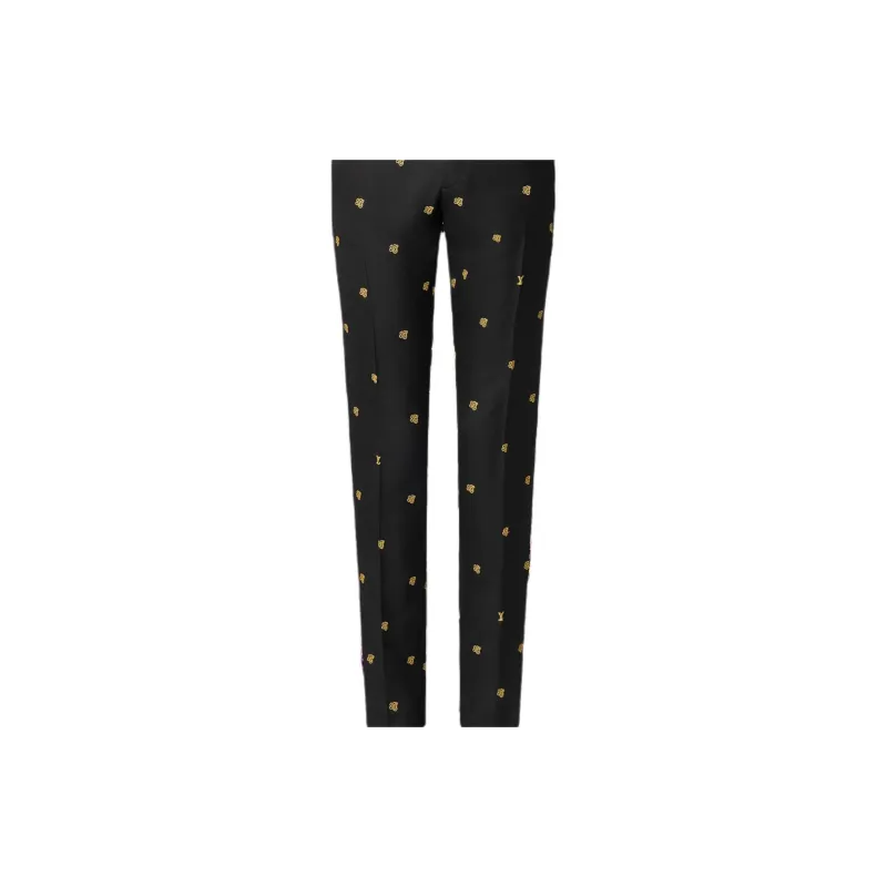 LOUIS VUITTON Embroidered Wool Blend Evening Cigarette Pants-3
