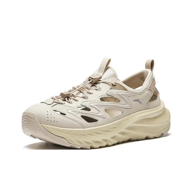 Anta Slip Resistant Breathable Height Increasing Abrasion Resistant Lightweight River Trekking Shoes Men's Beige-1