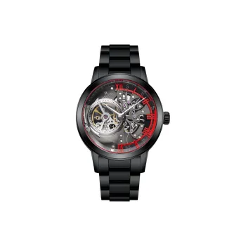 OBLVLO Automatic Mechanical Movement Stainless Steel Watchband Watch Men's Watches Black Dial