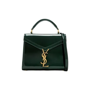 SAINT LAURENT CASSANDRA Patent Leather One Shoulder Handbag Mini Women's Green