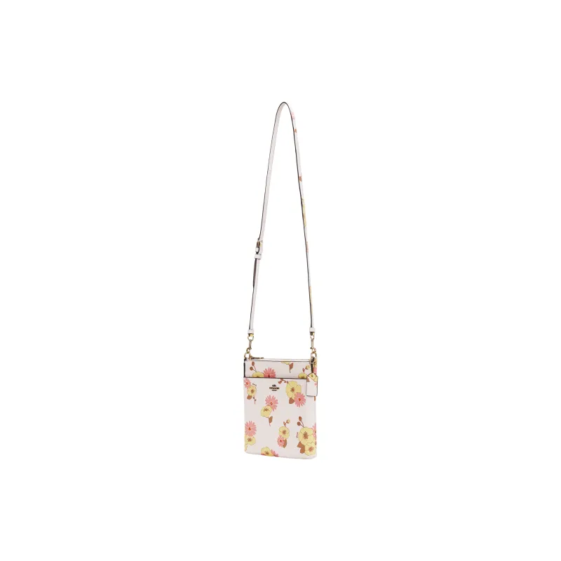 COACH Kitt Pebbled Leather Envelope Bag, Shoulder Bag, Crossbody Bag Trumpets Women's White-1