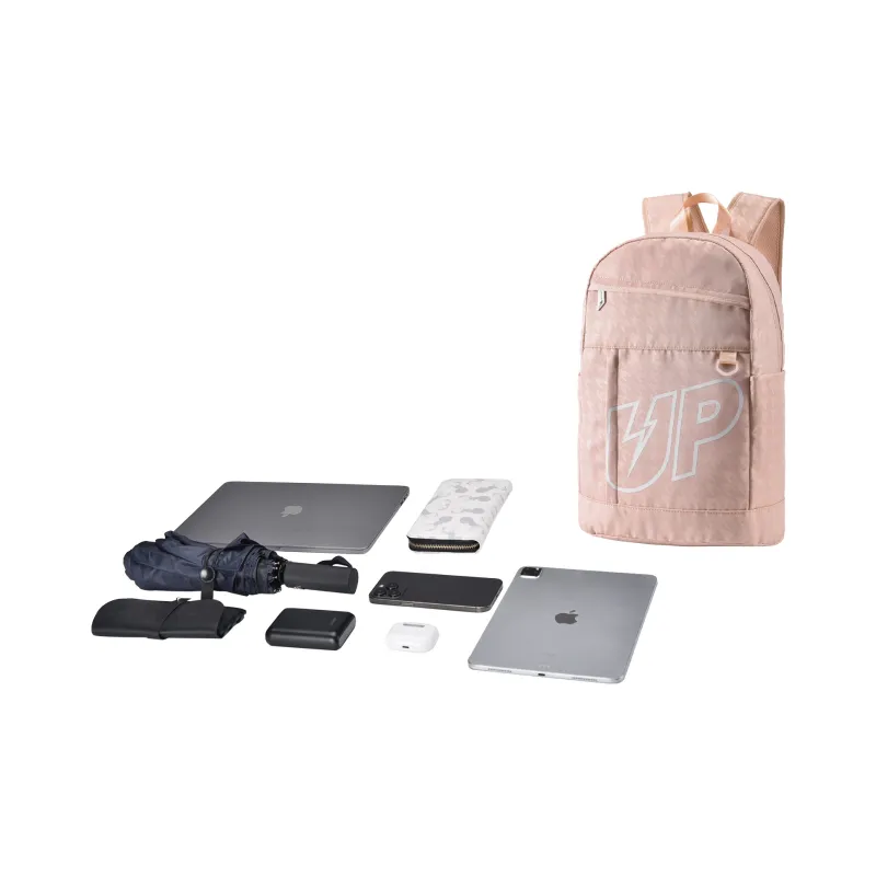 TURN UP Polyester Backpack Unisex Pink-4