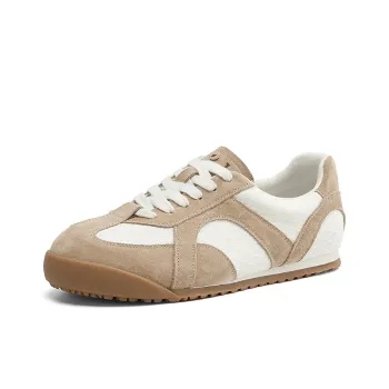 JOSINY Spring Versatile Fashion Sports Flat Shoes Vintage Casual Shoes Women's Beige Brown