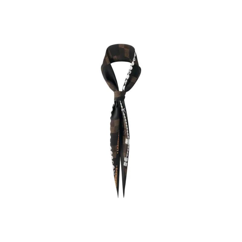 LOUIS VUITTON Damier Tied Up Silk Losange-1