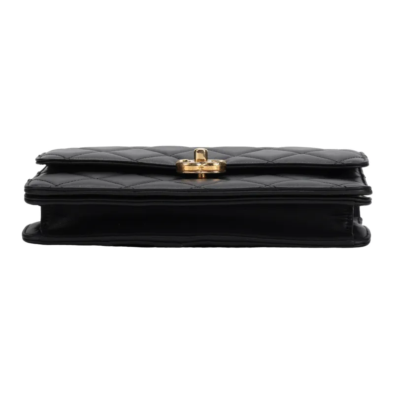 CHANEL Classic Flap CF Smooth Cow Leather Square Bag With Flap Shoulder Bag Crossbody Bag Mini Women's Black-3
