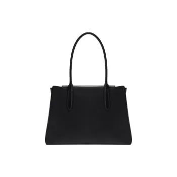 Furla Double Layer Calfskin Tote Bag, Shopping Bag, Shoulder Bag Large Size Women's Black