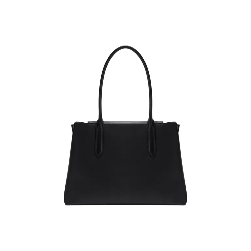 Furla Double Layer Calfskin Tote Bag, Shopping Bag, Shoulder Bag Large Size Women's Black-0
