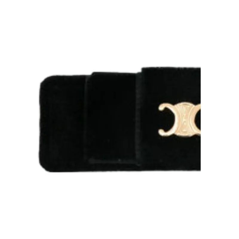 CELINE Le Soir Ribbon Hair Clip In Polyester Calfskin Brass With Gold Finish And Steel-2