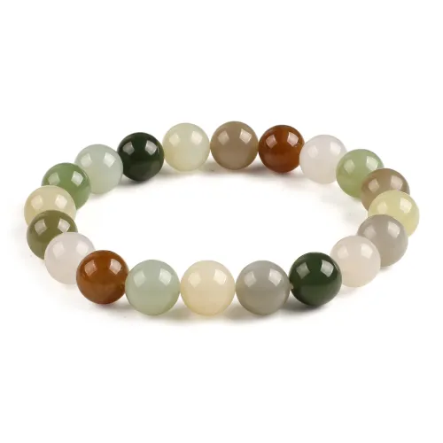 TAMINA Bracelets Pale Greenish White Jade Unisex