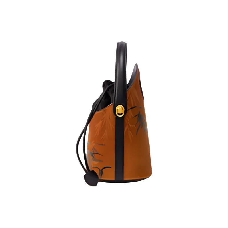Pmsi Cow Leather, Split Cow Leather Bucket Bag Handbag Trumpets Women's Multicolor-5