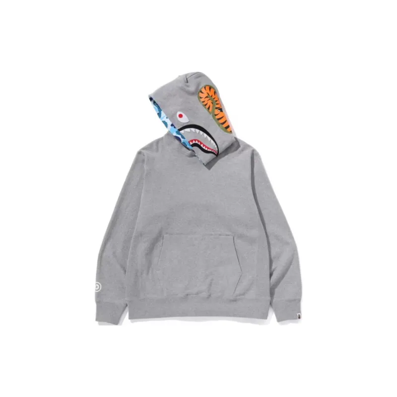 Bape Shark Side Zip Wide Long Length Pullover Hoodie-7