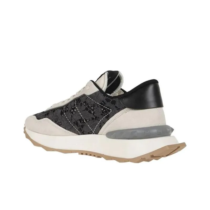 Valentino Low Top Casual Shoes Women's Black White-3