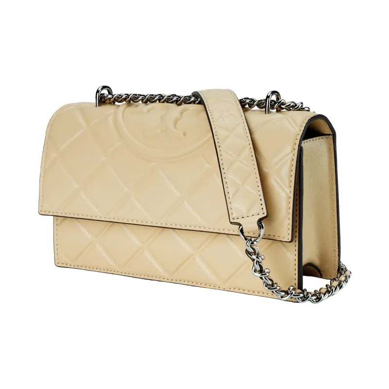 TORY BURCH Fleming Leather Crossbody Bag, Shoulder Bag Trumpets Women's Yellow-1