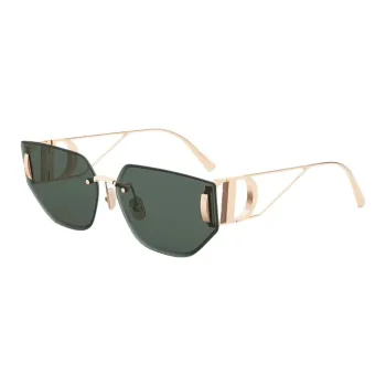 DIOR Metal Irregular Shape Sunglasses Women's Gold