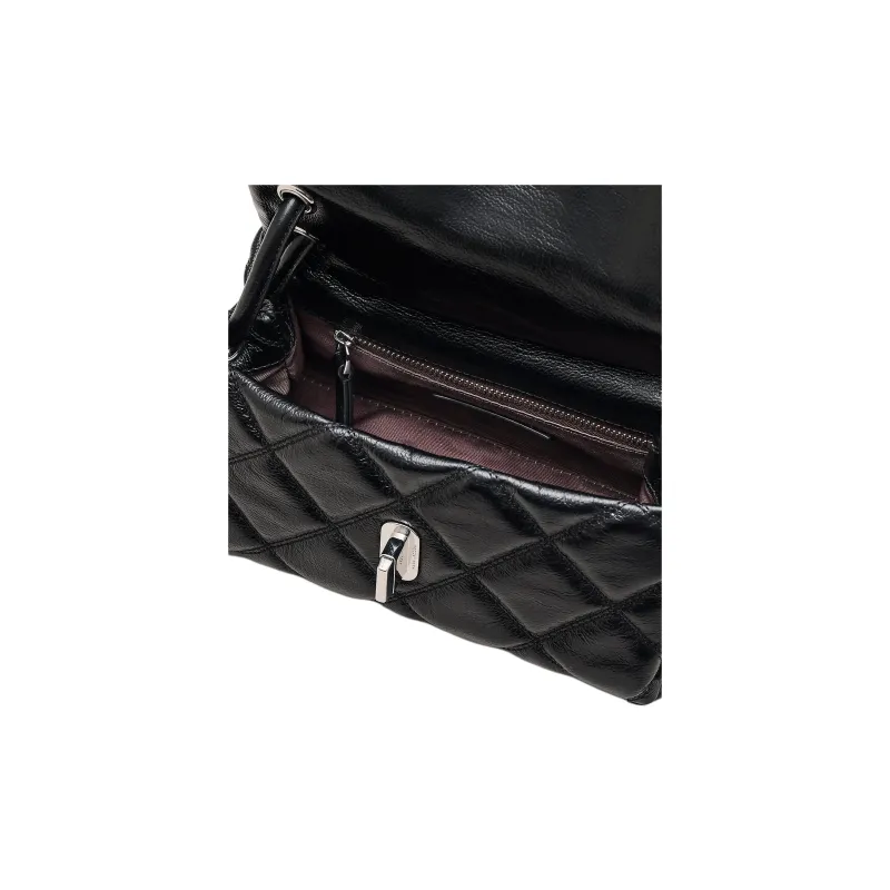 MARC JACOBS The Mini Quilted Leather Dual Shoulder Bag Black-4