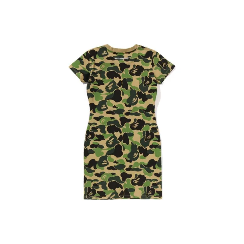 A BATHING APE Women's Abc Camo Jersey Dress Pink-1
