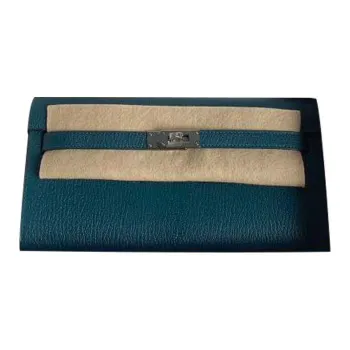 HERMES Kelly To Go Mysore Goat Skin Wallets Shoulder Bag Crossbody Bag Women's Strait Blue