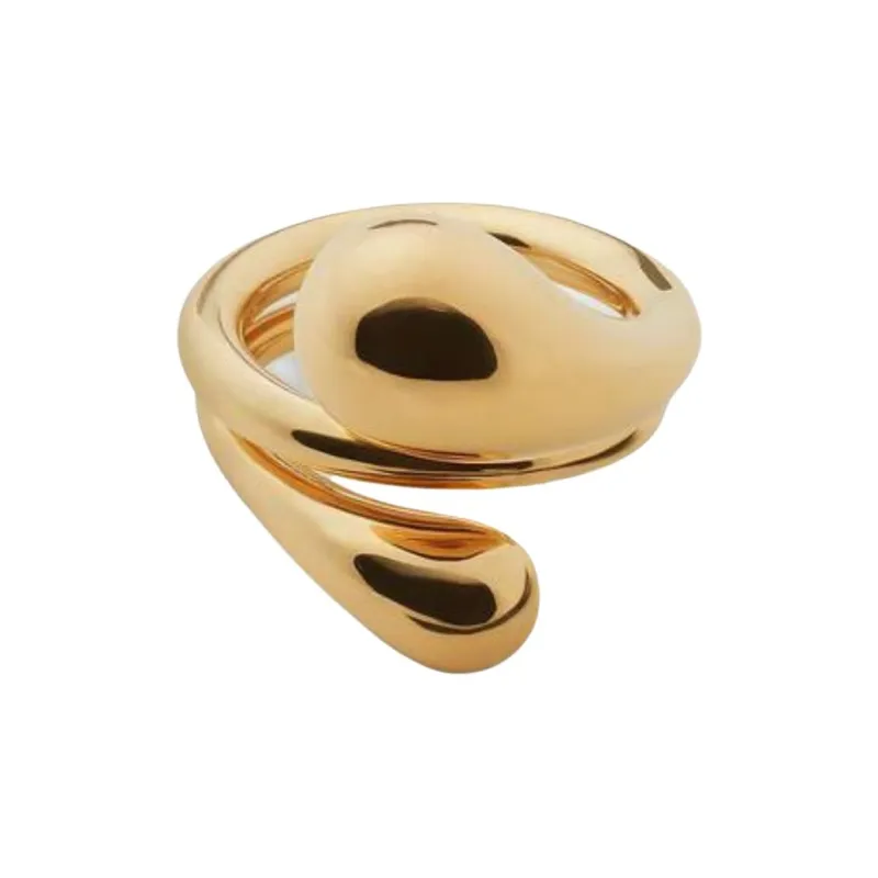Bottega Veneta 18K Gold Plated, Sterling Silver, Red Agate Rings Women's Gold-1