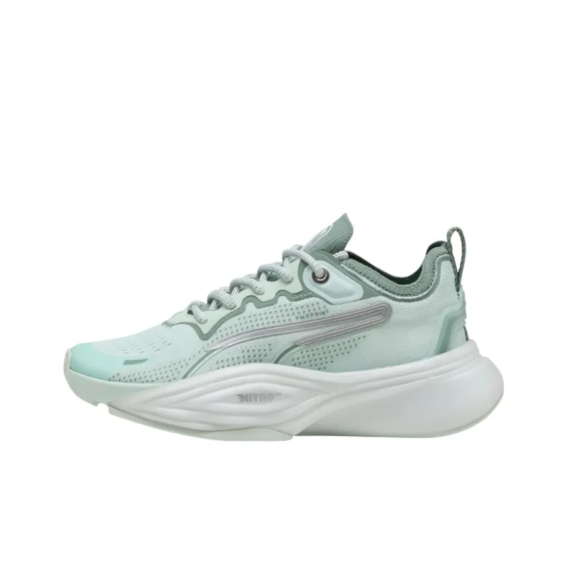 PUMA Pwr Nitro Anti Slip Wear Resistant Low Top Casual Running Shoes Women's Blue Green-0