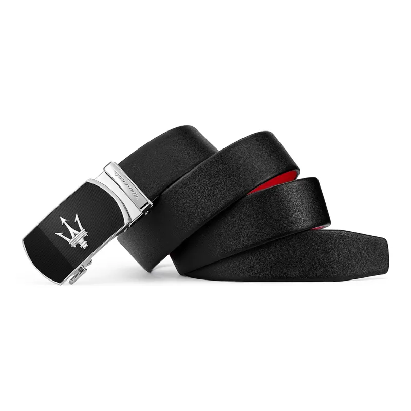 Maserati Cow Leather Belts Men's Width 3.4cm-1