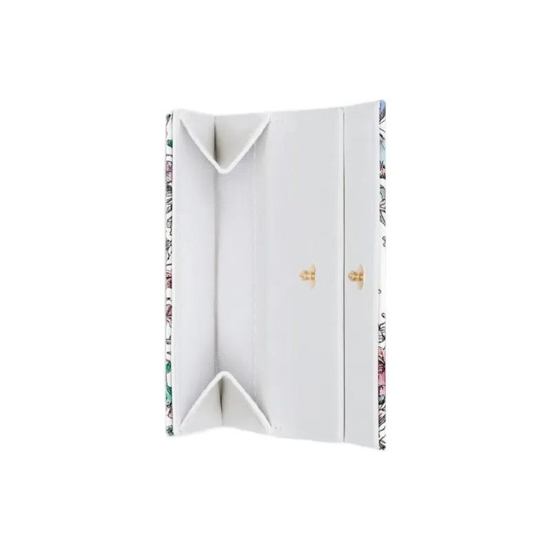 DIOR Lady Dior Calfskin Wallet Women's White-3