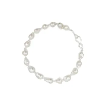 Qurioustone 925 Sterling Silver Baroque Pearl Necklaces Unisex