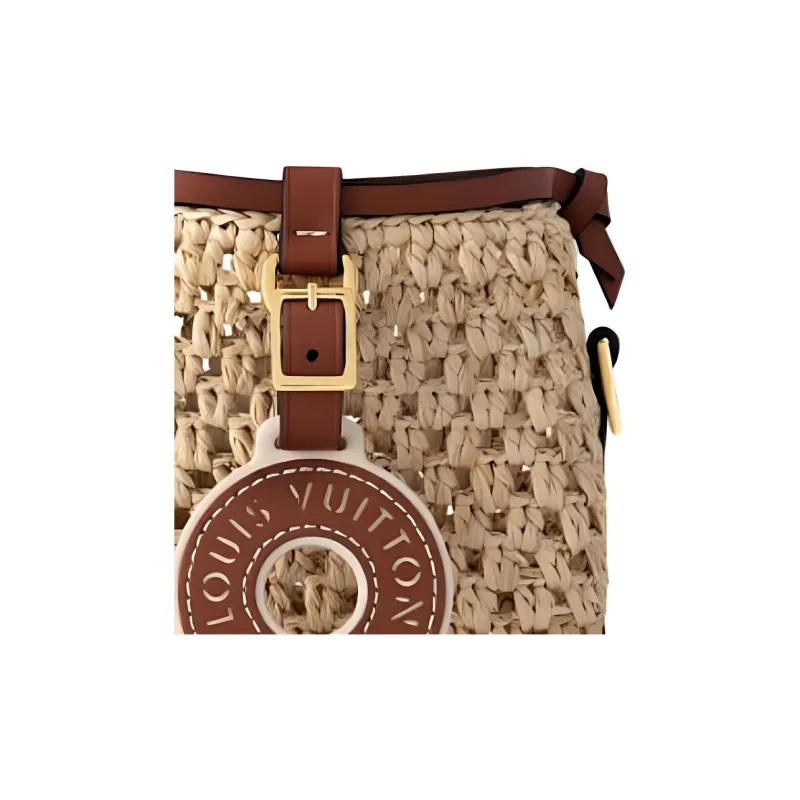 LOUIS VUITTON NOE Leather Trim Bucket Bags Shoulder Bag Crossbody Bag Women's Brown & Natural-3