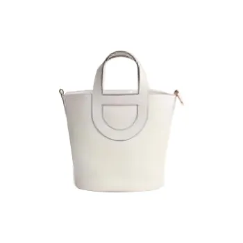 HERMES In The Loop Clemence Bullock Leather Swift Calfskin Pig Nose Basket Bag Bucket Bag Handbag Women's New White