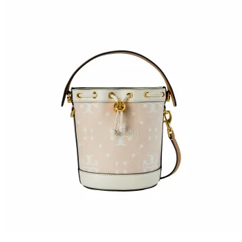 TORY BURCH Leather Bucket Bags Shoulder Bag Crossbody Bag Handbag Mini Women's Light Pink