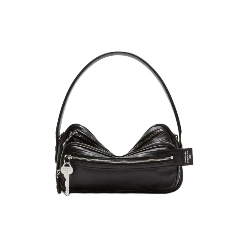 Acne Studios Calfskin One Shoulder Handbag Trumpets Women's Black-0