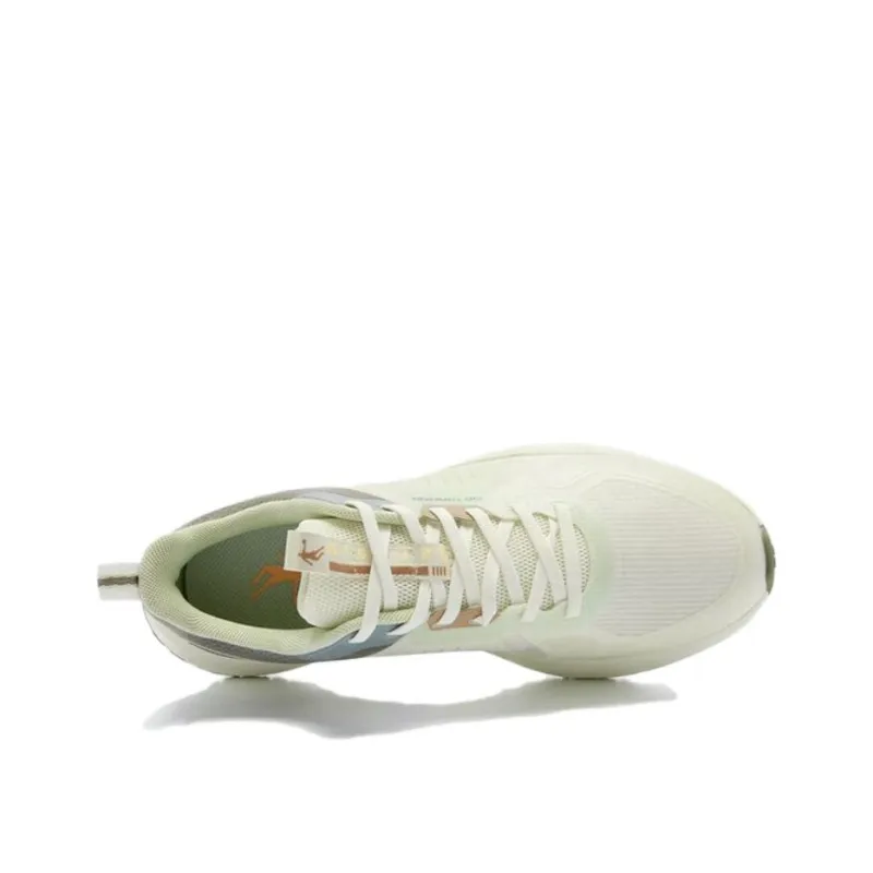 QIAODAN Cushioning, Lightweight, Breathable Low Top Casual Running Shoes Men's Beige Green-4