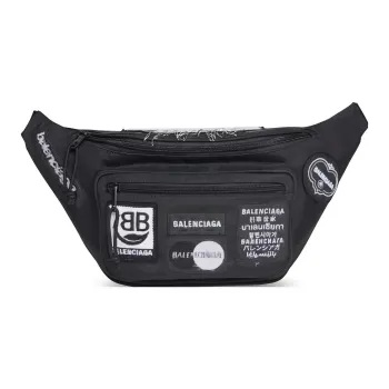 Balenciaga Explorer Fabric Sling Bag Fanny Pack Men's Black