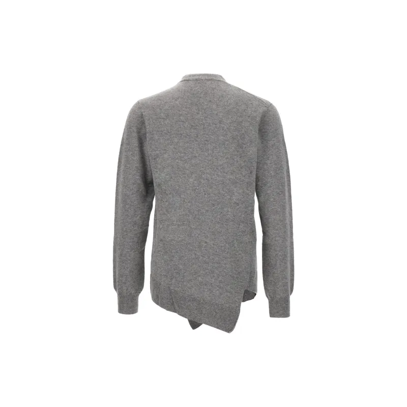 COMME DES GARCONS SHIRT X Lacoste Asymmetric Wool Cardigan-1
