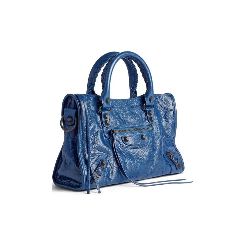 Balenciaga Le City Lambskin Shoulder Bag Crossbody Bag Handbag Small Size Women's Blue-1