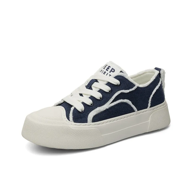 JEEP SPIRIT Canvas Shoes Men Low Top White/Blue-2