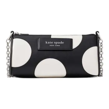 Kate Spade Cow Leather Baguette Bag Crossbody Bag, Shoulder Bag Small Size Women's Black & Multicolor