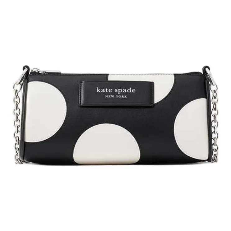 Kate Spade Cow Leather Baguette Bag Crossbody Bag, Shoulder Bag Small Size Women's Black & Multicolor-0