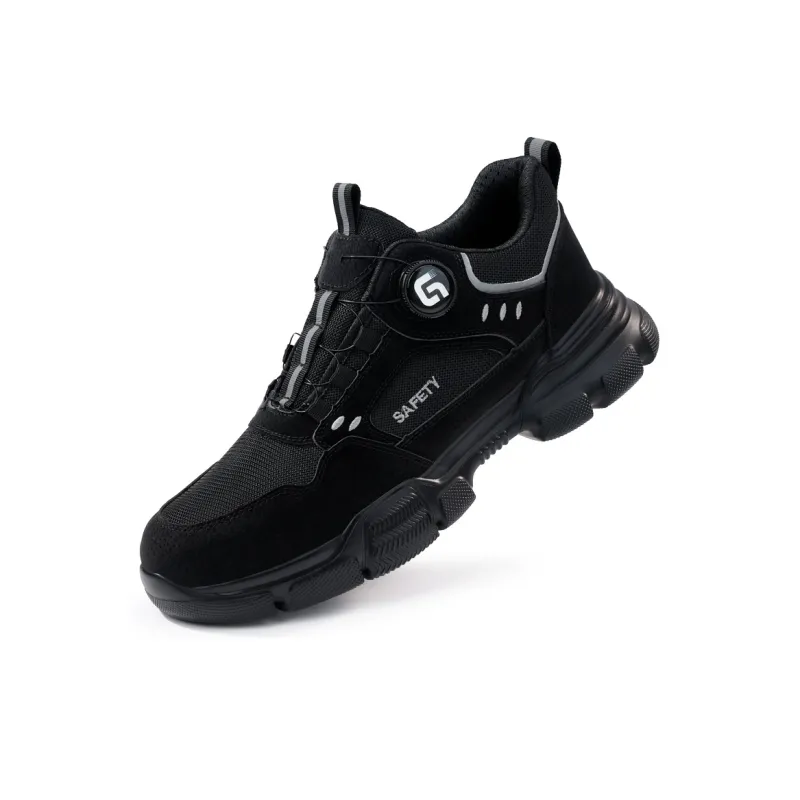 Blue Gull Shield Cushioned Wear-Resistant Lightweight Low-Top Outdoor Shoes Unisex Black-2