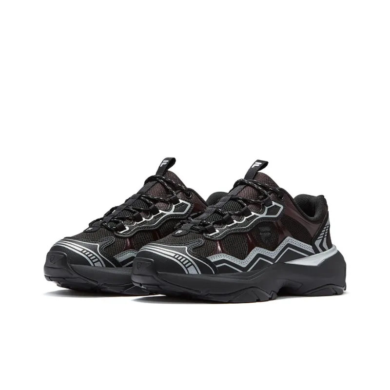 FILA FUSION Anti-Slip Wear-Resistant Low-Top Chunky Sneakers Women's Black-2