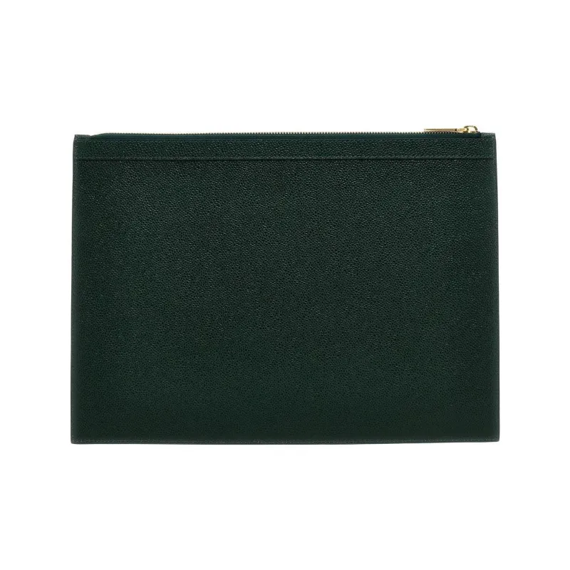 THOM BROWNE· Calfskin Clutch Medium Size Men's Green-1