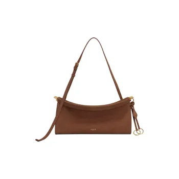 Alaia Cow Leather Crossbody Bag, Shoulder Bag Medium Size Women's Brown