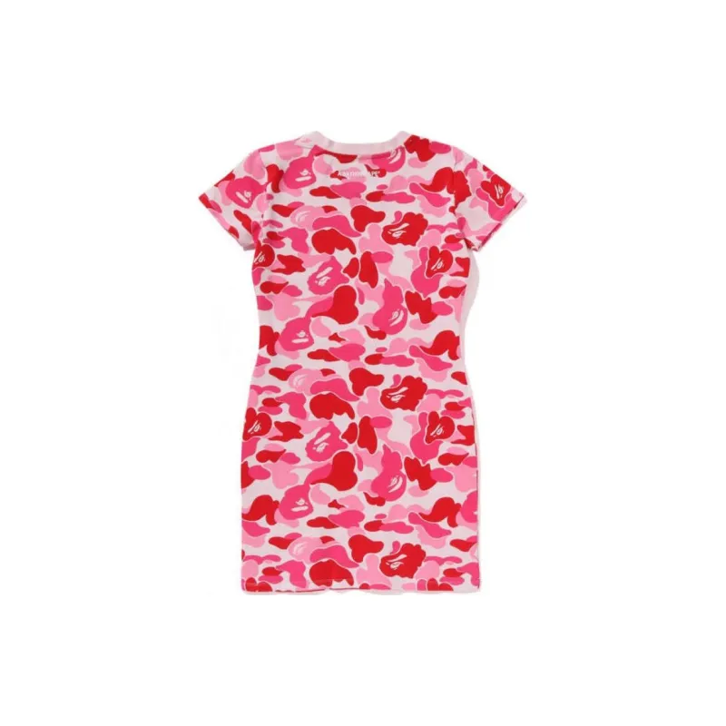 A BATHING APE Women's Abc Camo Jersey Dress Pink-4