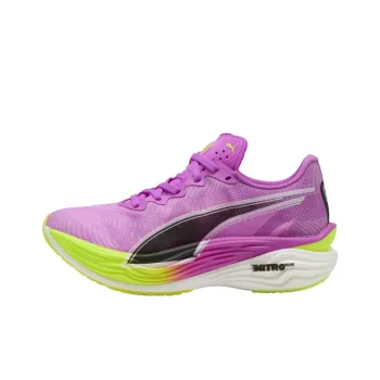 PUMA Deviate NITRO Elite 3 Anti Slip Wear Resistant Low Top Casual Running Shoes Women's Purple Yellow