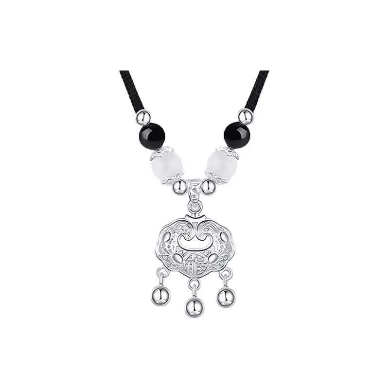 CHINA GOLD 999 Fine Silver Necklaces Women's-3
