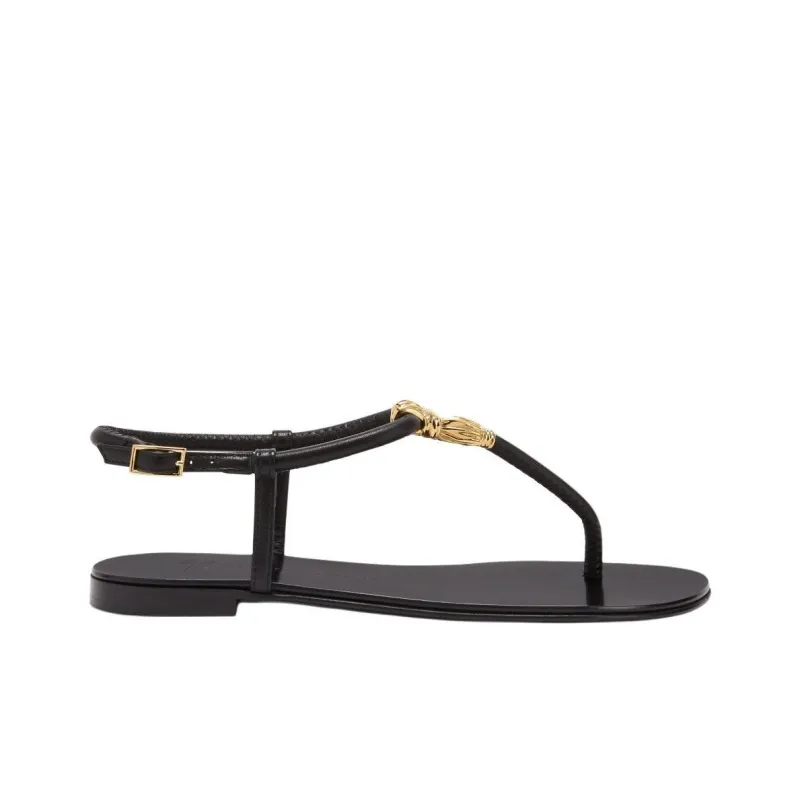 Giuseppe Zanotti/GZ Tie Flat One Strap Sandals Women's Black-1