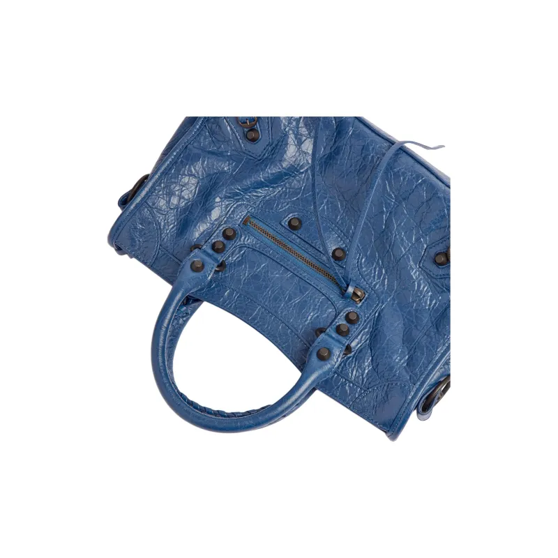 Balenciaga Le City Lambskin Shoulder Bag Crossbody Bag Handbag Small Size Women's Blue-4